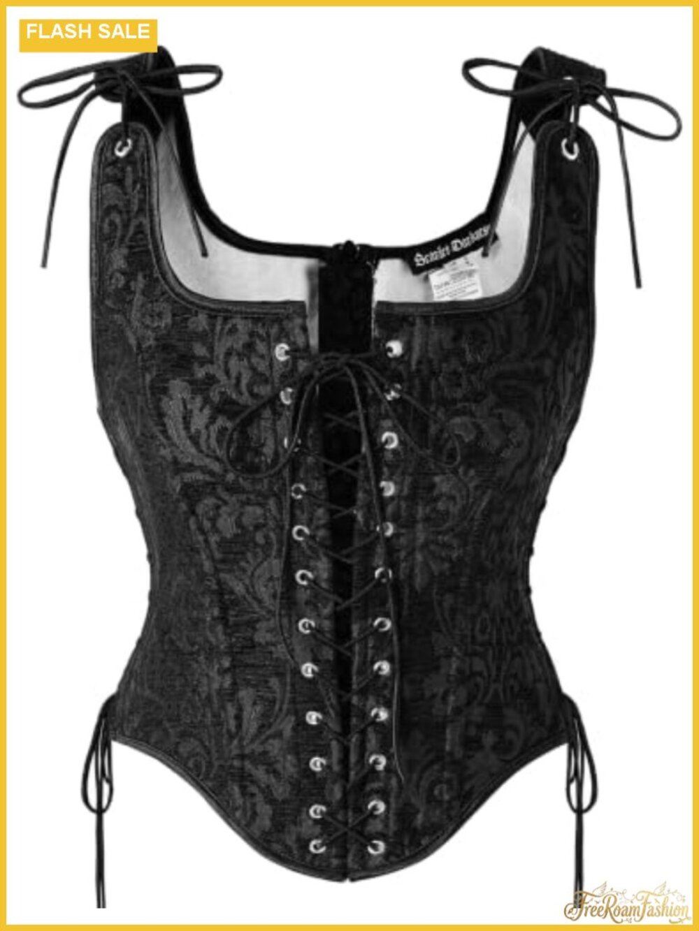 Boned Bustier Corset Top Renaissance Pirate Costume Steel Boning Lace Up